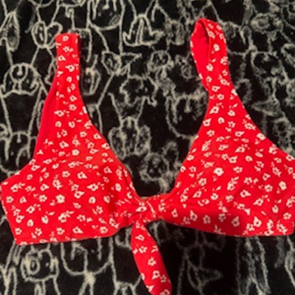 Hollister Swim - Red & white flowers bikini top - small